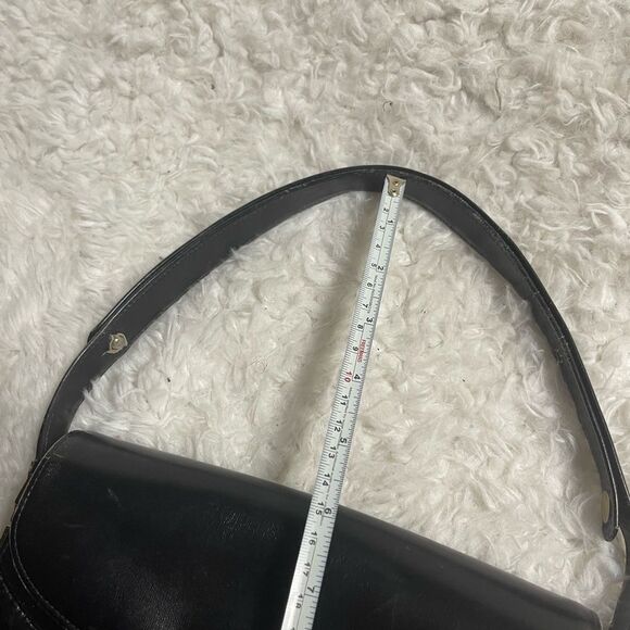 Comtesse vintage leather black adjustable one strap Satchel gold tone hardwares - Picture 7 of 10
